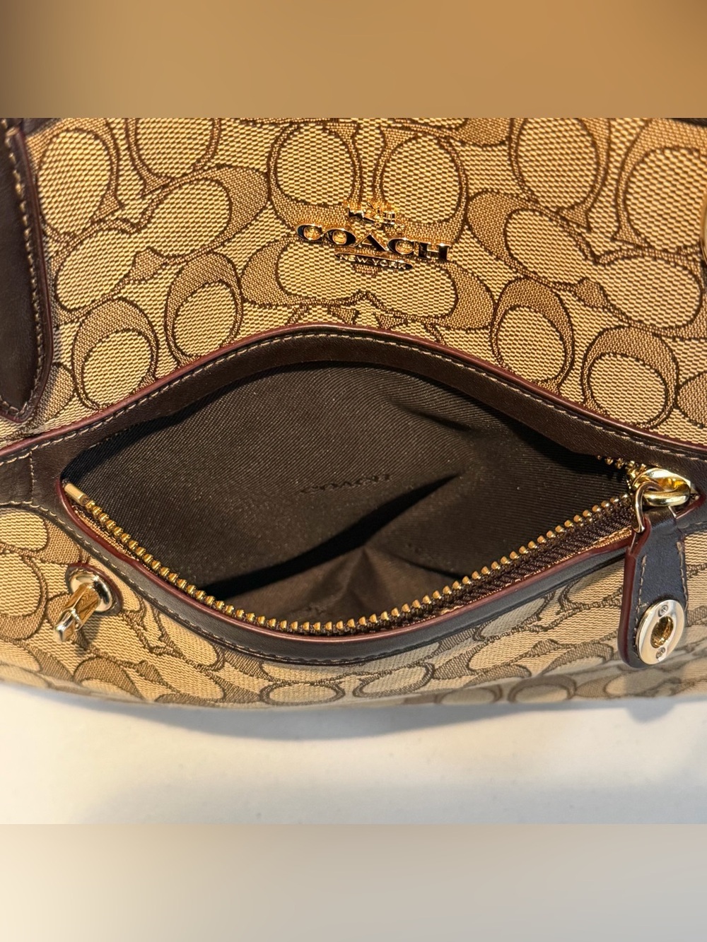 Coach Signature Jacquard Taylor Tote Bag - Picture 10 of 12